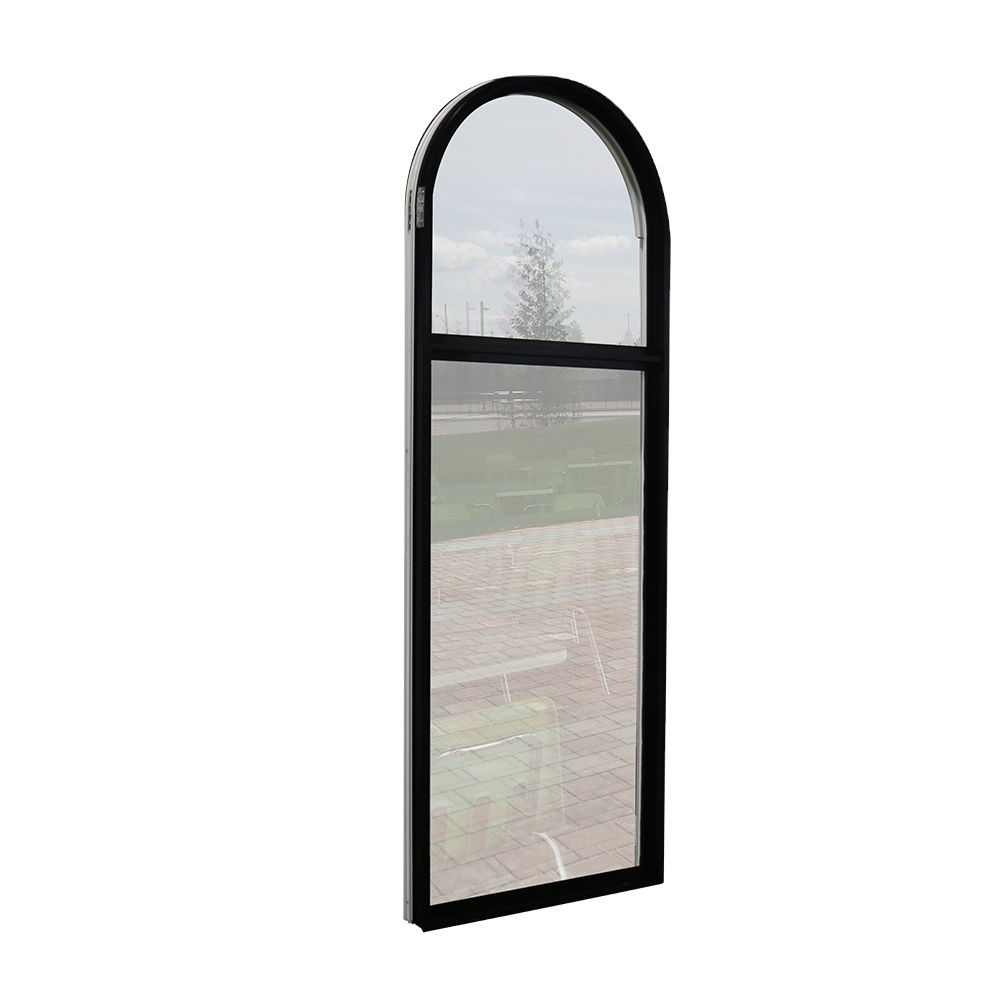 Hurricane Proof NOA NFRC AS2047 Maimi Dade Approval Powder Coating Curved Aluminum Casement Window Swing Modern Hanging Exterior
