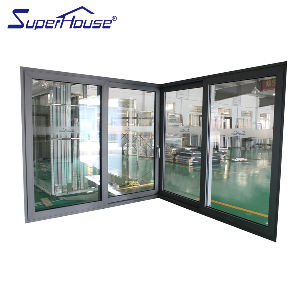 Modern Aluminum Alloy Sliding Door Screen Finished Surface Double Glazing Heat Insulated Corner Test Prototype