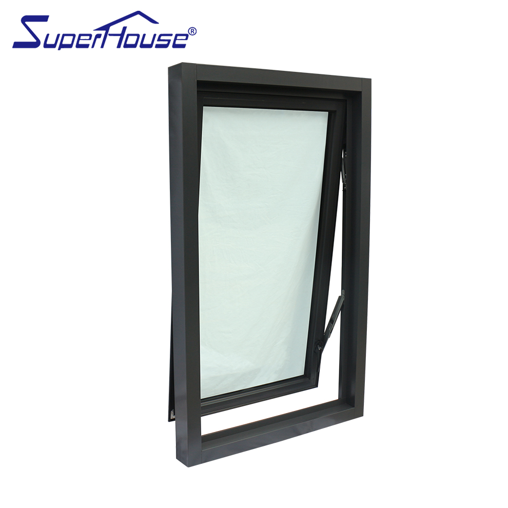 Modern Horizontal Double Glazed Aluminum Alloy Stainless Steel Mosquito Net Sash Manual Opening Style Aluminum Awning Window