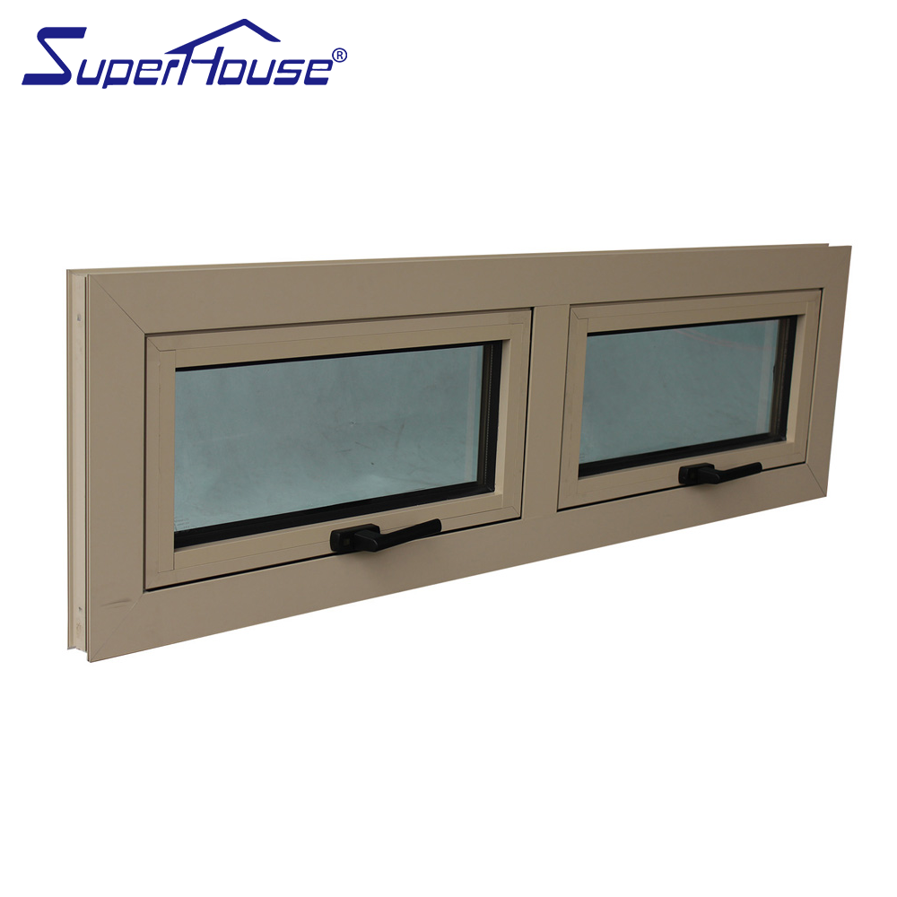 Superhouse Modern Design High Quality Low-E Double Glazed Tempered Glass AU Standard AS2047 Aluminum Awning Window