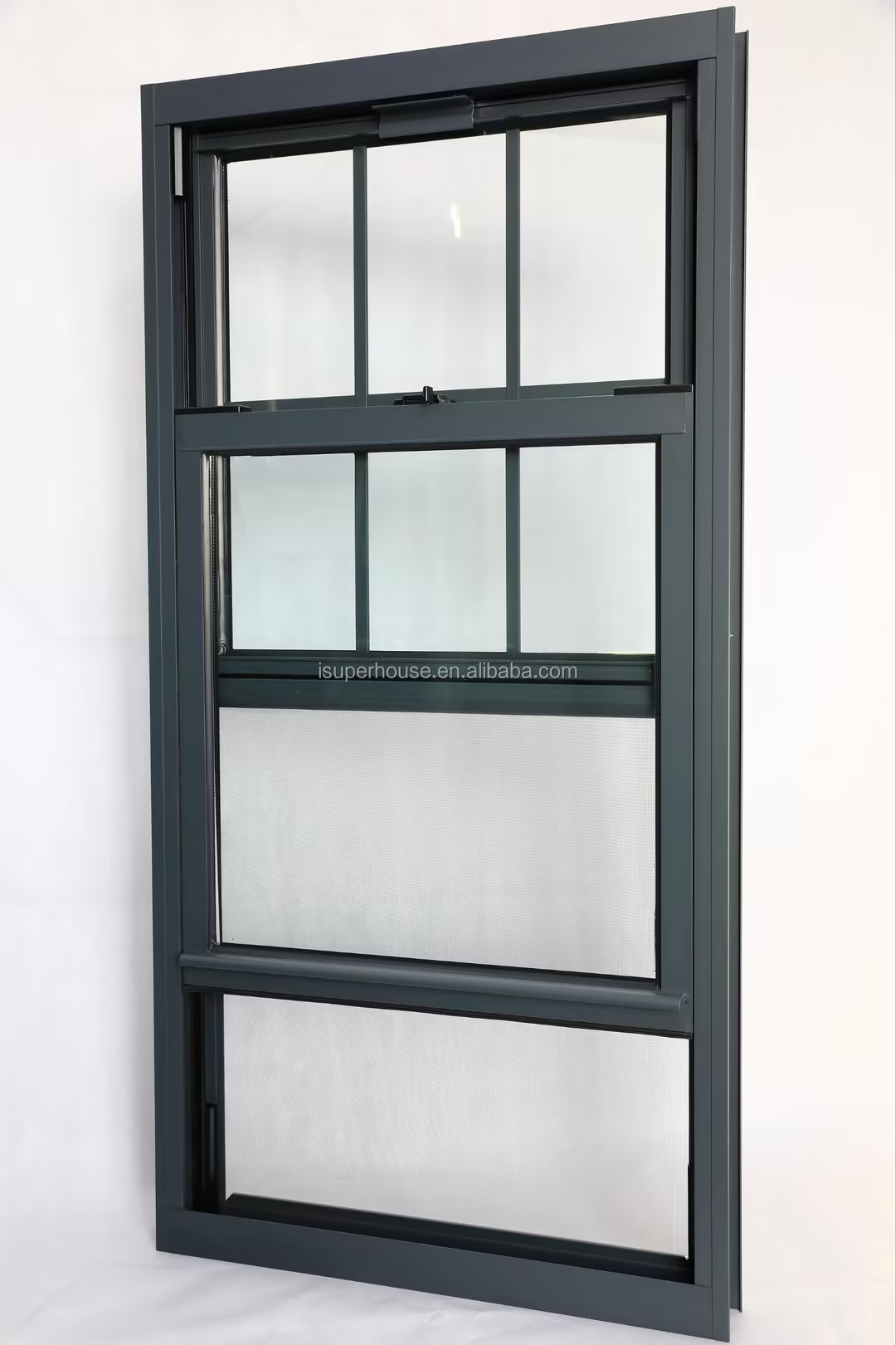 Custom windows Aluminum Double Glass windows Single Hung Window Custom 24x48