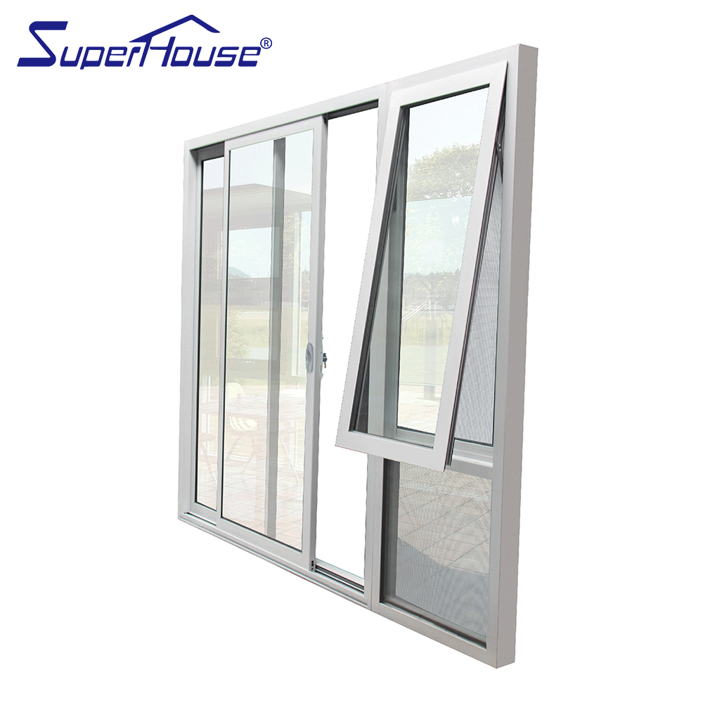 AS2047 Certified Thermal Break Aluminum Sliding Door and Awning Window Combo with Insect Screen