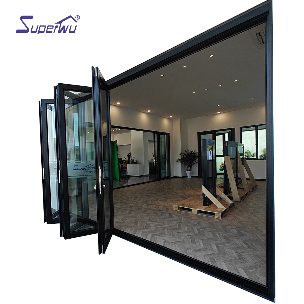 Superhouse Australian Standard AS2047 Original Supplier Waterproof Double Glazed Aluminum Folding Window