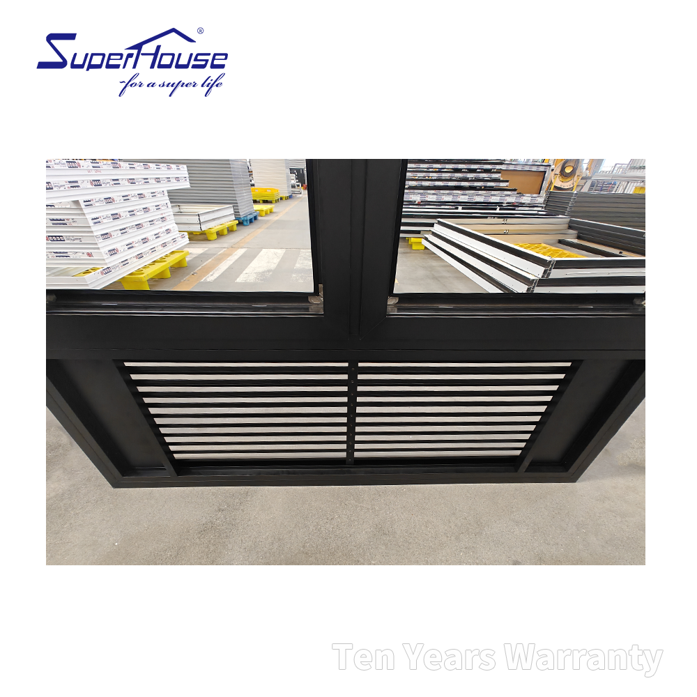 Commercial Window 5 Start Hotel PTAC Louver Casement Window+fixed Louver Customized Blinds Aluminum windows