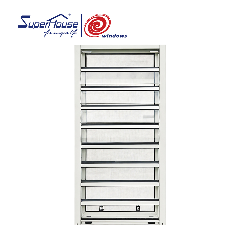 Superhouse Manual  Adjustable Aluminum Glass Louver Window With Security  Stainless Steel Aluminum Screen for Safety
