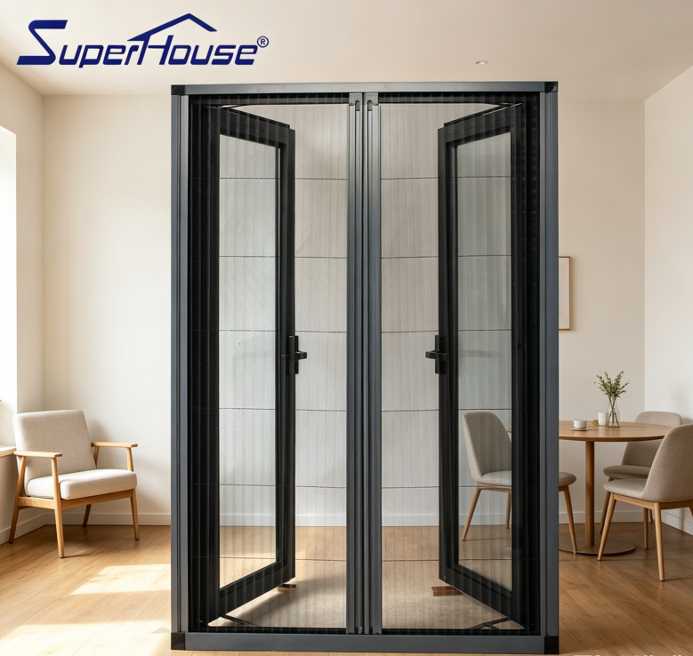 Miami Certified Aluminum Casement Window Hurricane Impact Laminated Insulated Glass Mosquito Folding Screen Salt Spray Resistant