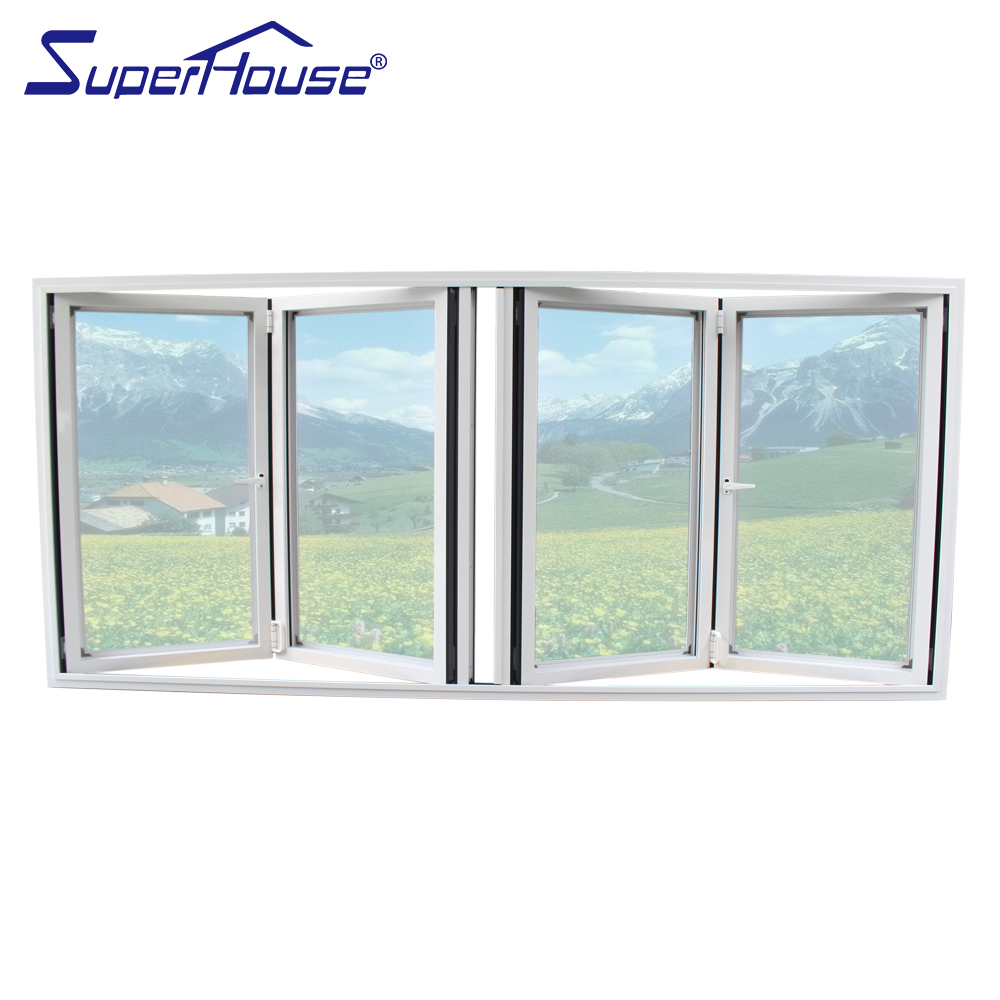 Modern Design Thermal Break Hurricane Impact Resistant Soundproof for Kitchen & Exterior Use Aluminum Alloy Folding Window