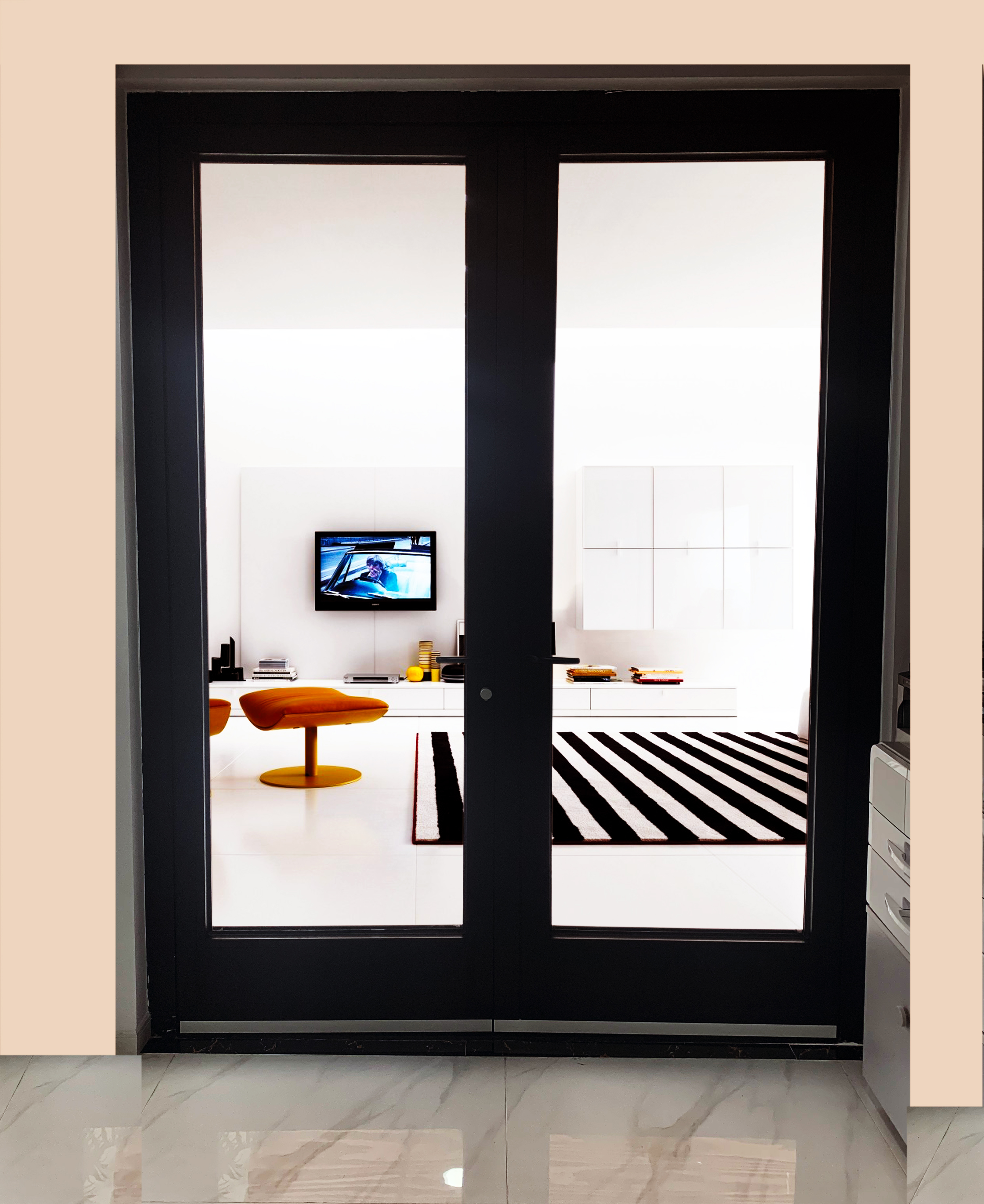 NOA Certified Miami Hurricane Proof Aluminum Casement Door Double Glazed Windproof Waterproof Interior Living Room Swing Door