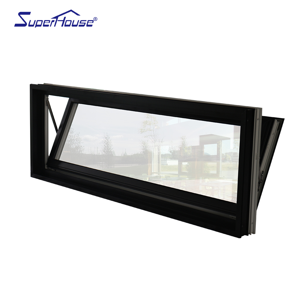 Waterproof Soundproof From Superhouse Aluminum Awning Window White Frame with Tempered Glass Awning Window
