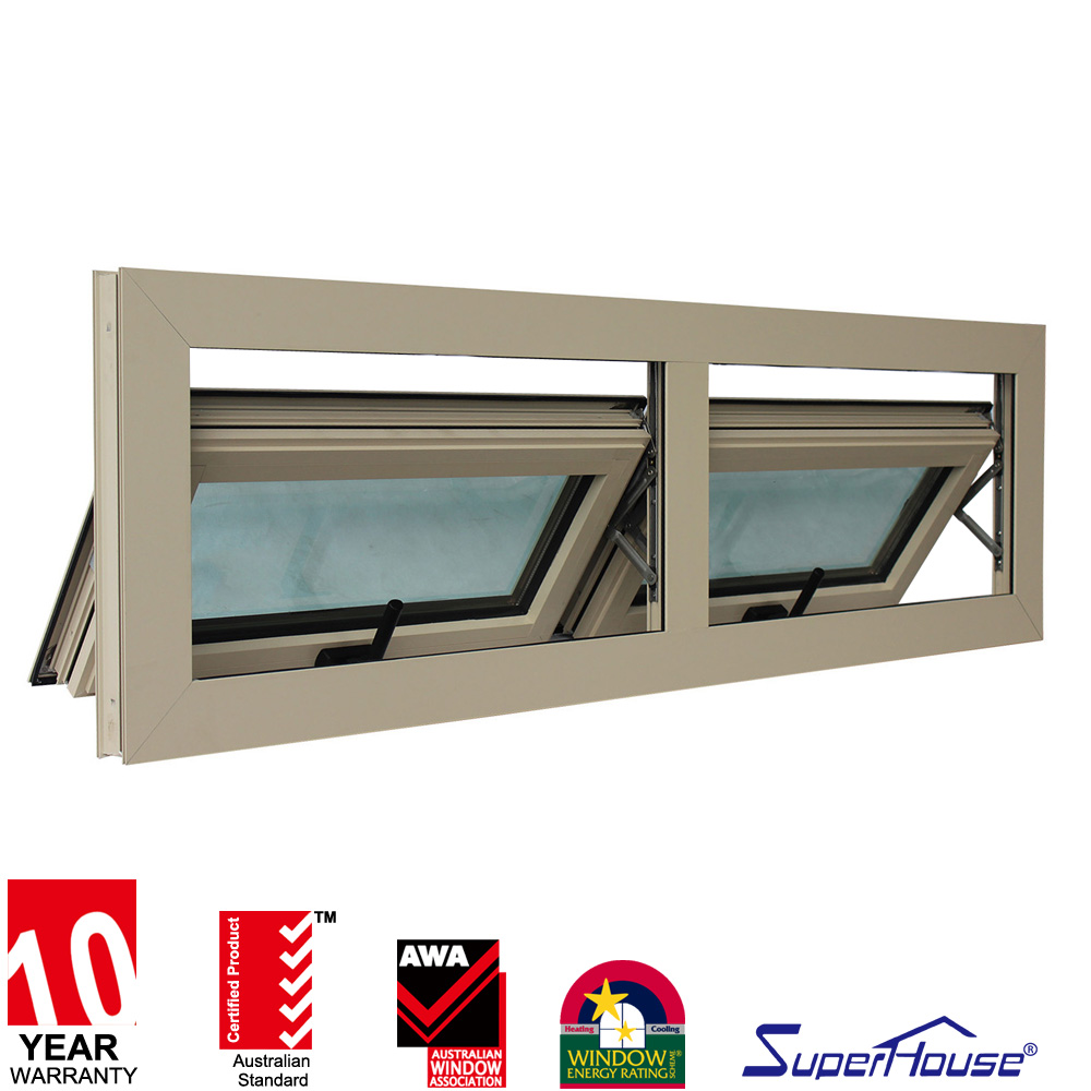 NFRC TITL 24 Thermal Break American Awning Window Big Glass Panel Aluminum Swing Casement Window Outward-Opening Windows