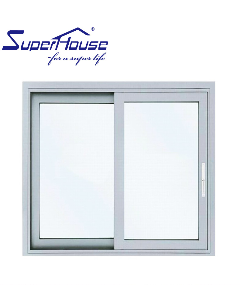 NOA Hurricane Rated Impact System Modern Villa Aluminum Sliding Windows with Double Tempered Impact Glazing and Golden Finish