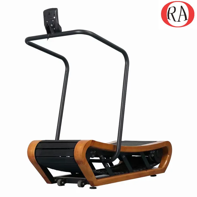 Factory Direct Wholesale Gym Sports Equipment Wooden Unpowered/Manual Curved Treadmill