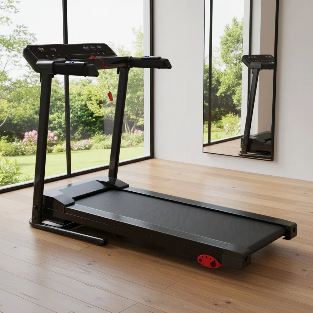 Hsm Motorized Treadmill with Transport Wheels with Manual Incline