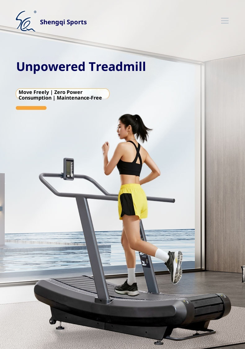 Hot Sale Home Use Cheap Manual Running Air Runner Fitness Non Power Curved Treadmills