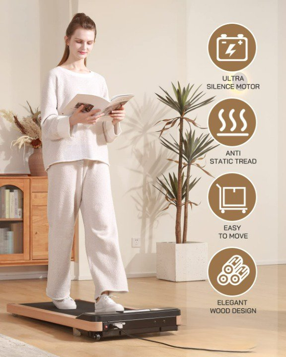 Wood Electric Remote Control Walking Jogging Machine Quiet Motor Treadmill