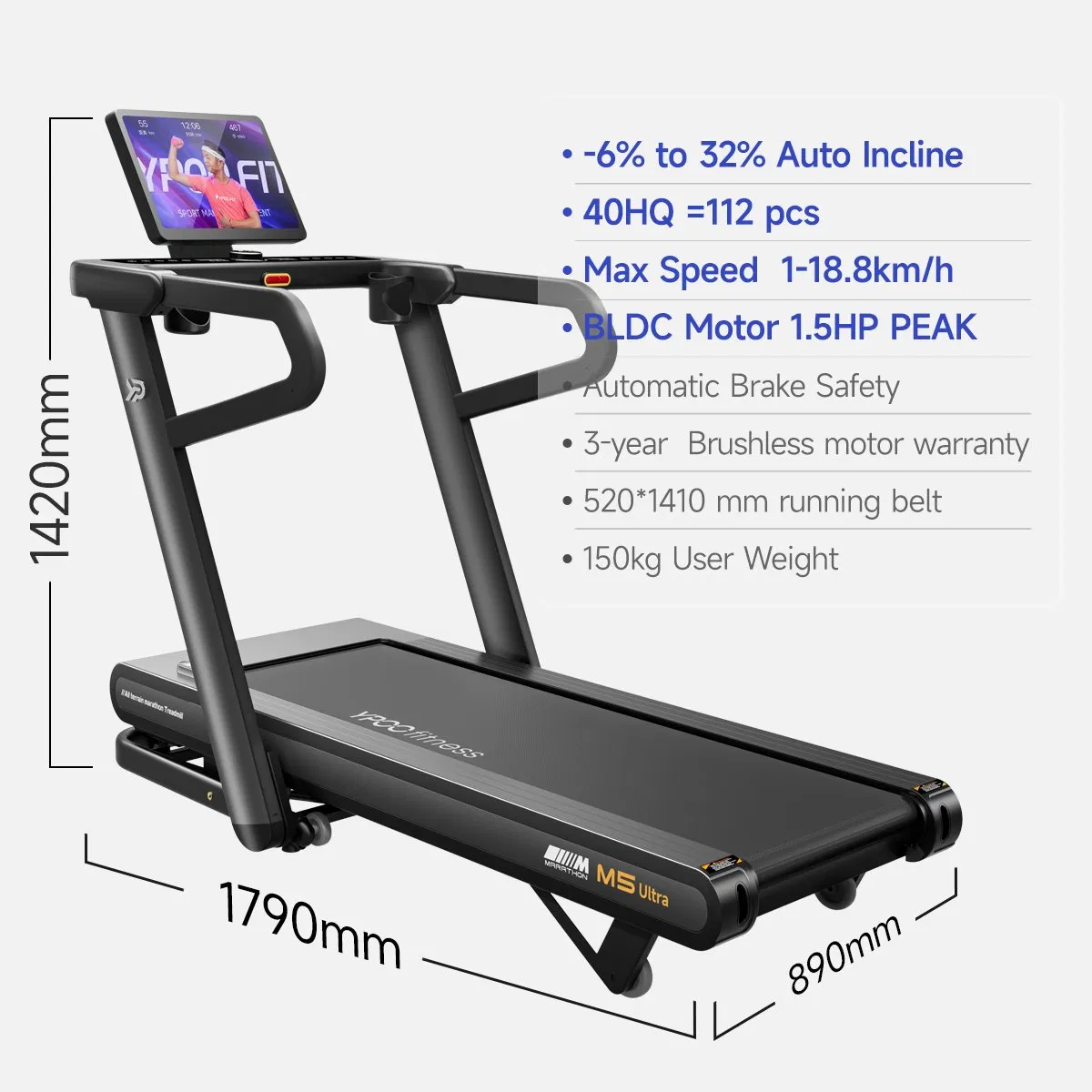 Suspension Treadmill Wide Shock Absorbing Belt Gym Silent Running Machine