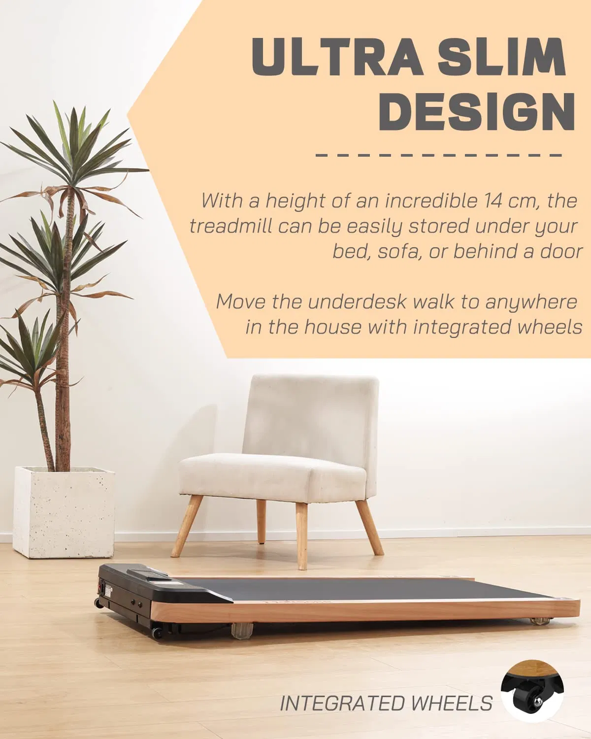 Wood Electric Remote Control Walking Jogging Machine Quiet Motor Treadmill