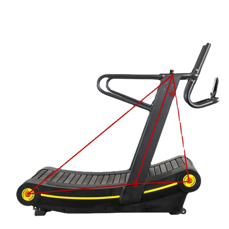 China Factory Commerical Fitness Equipment High Quality Unpowered Treadmills Non-Motorised Running Machine Gym Equipment Professional Curved Manual Treadmill