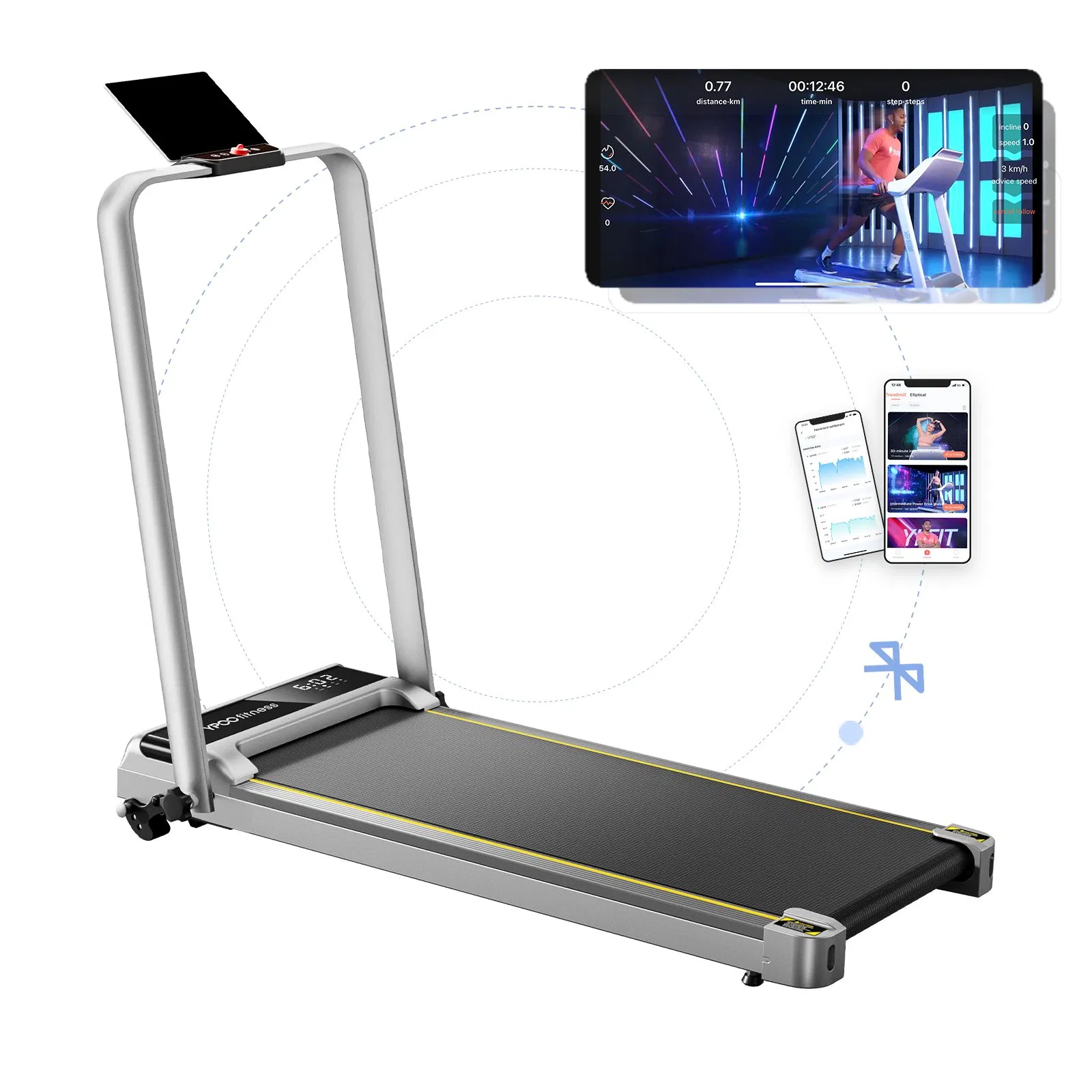 OEM ODM Factory Lightweight Home Use 120kgs Max Weight Walking Pad with Incline