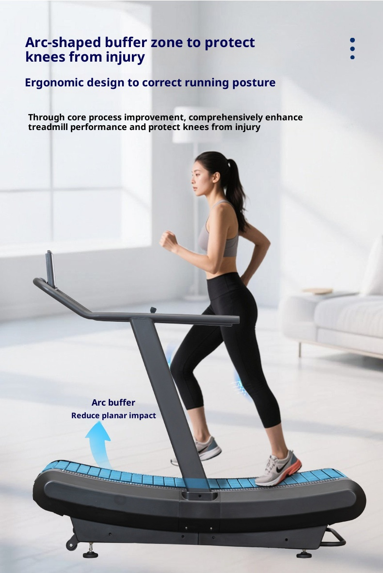 Hot Sale Home Use Cheap Manual Running Air Runner Fitness Non Power Curved Treadmills
