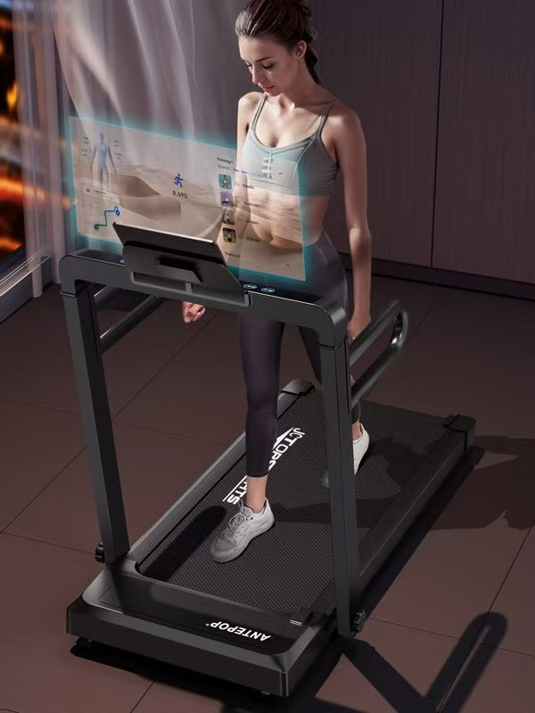 Electric Folding Treadmill Exercise Machine - Smart Compact Digital Fitness Treadmill Workout Trainer W/Bluetooth APP Sync, Manual Incline Adjustment, for Walk