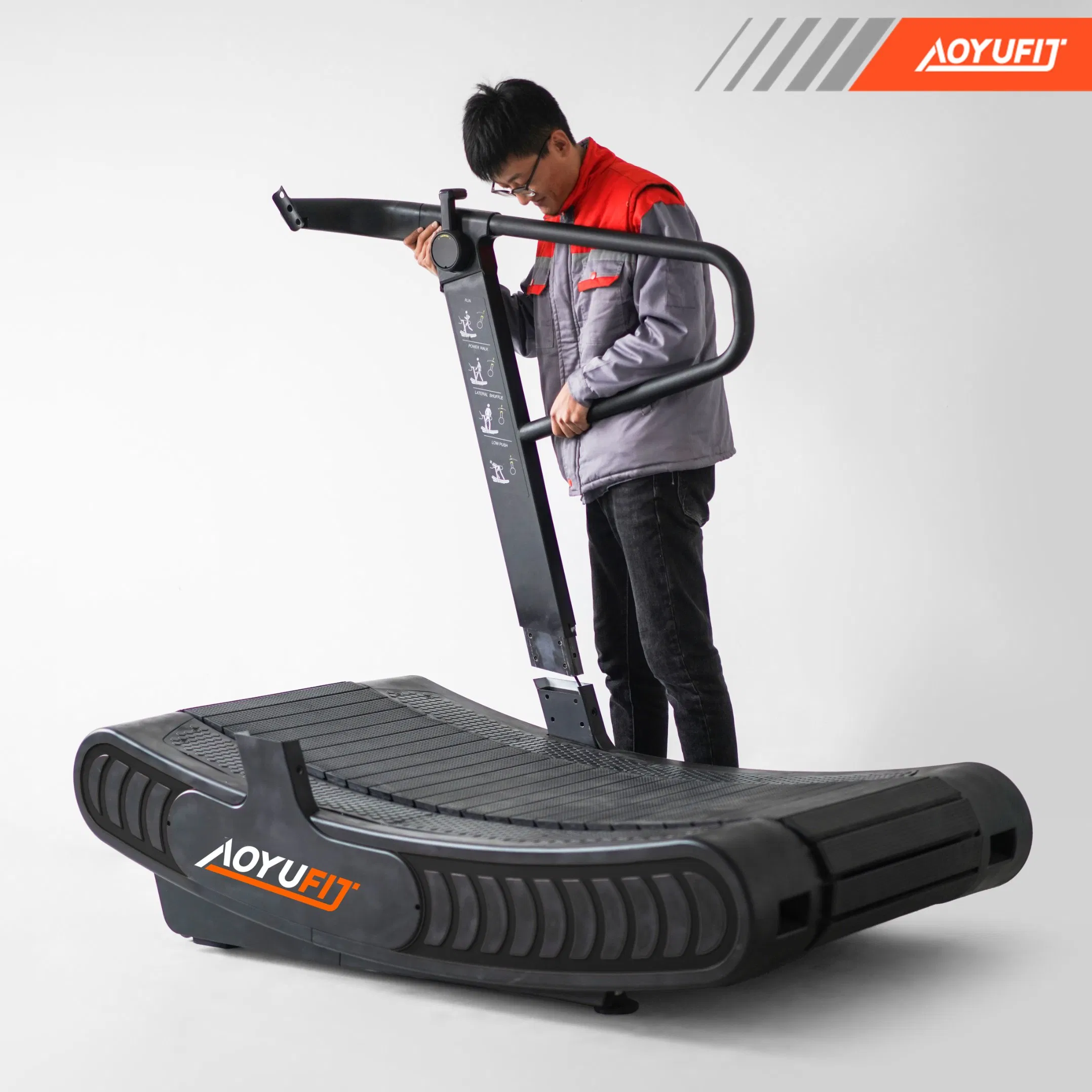 Gym Self Generated Curve Treadmill Non Motorized Commercial Gym Grade Curved Treadmill