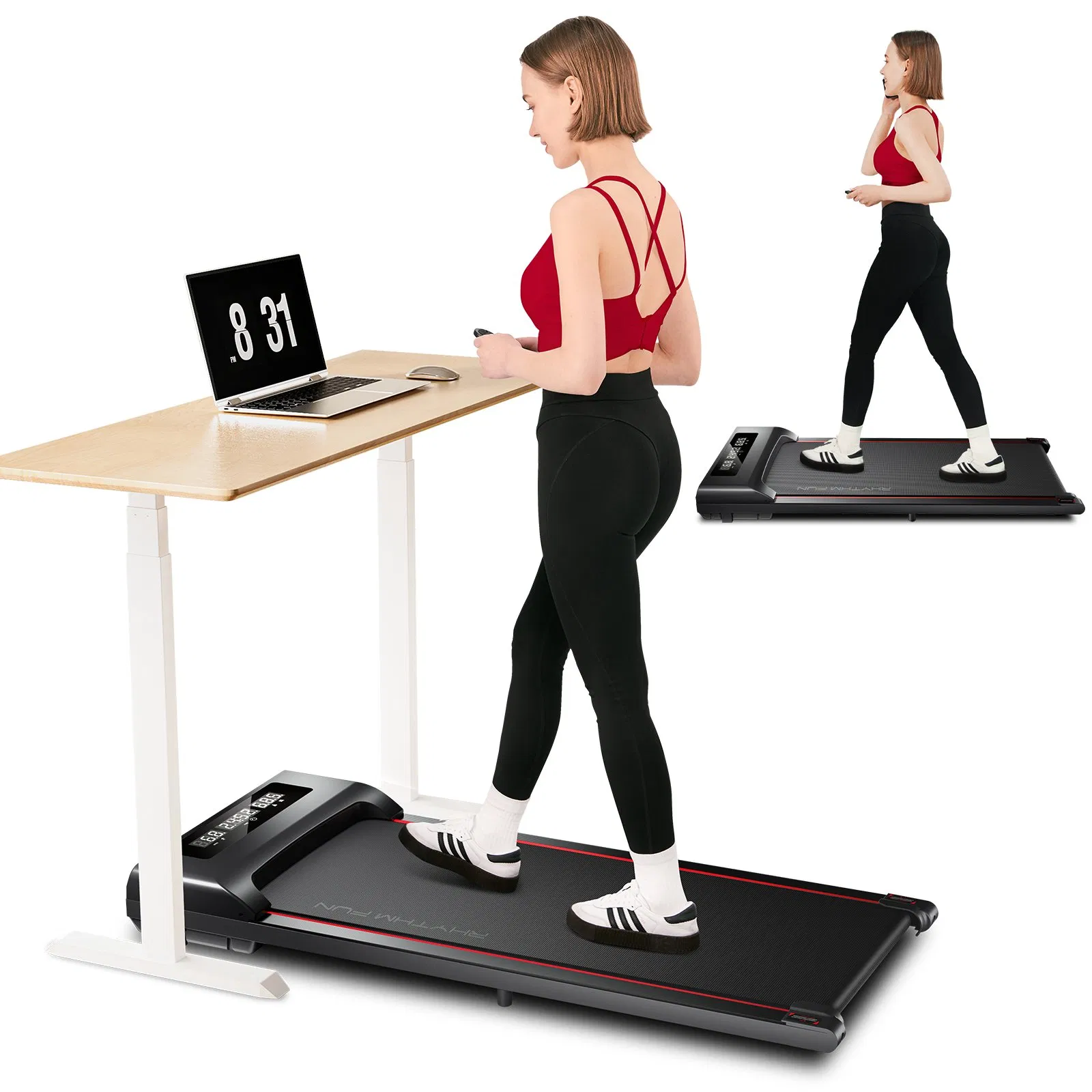Ypoo Mini Electric Treadmill Home Fitness Walking Pad Under Desk Treadmill with Ypoofit APP Walkingpad