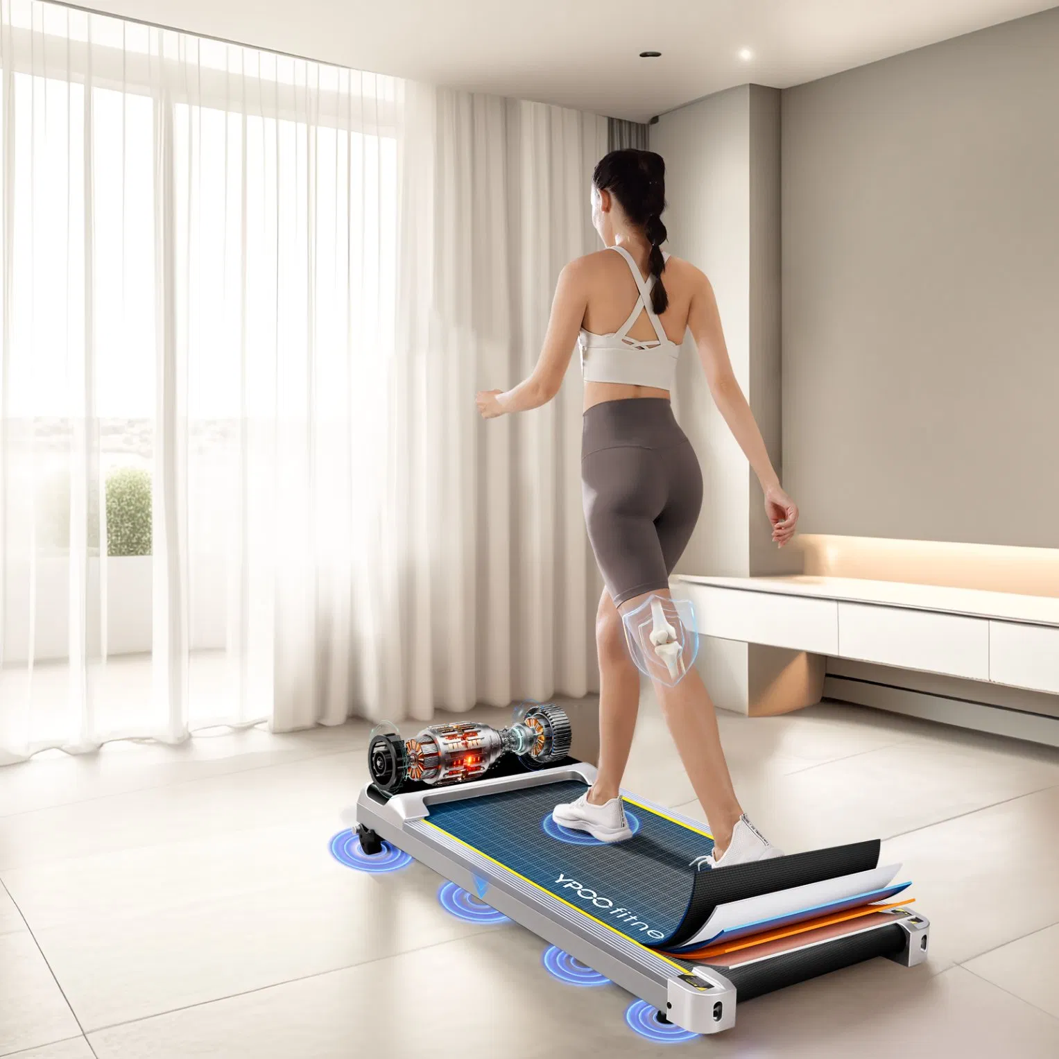Ypoo Customized Quiet Home Personal Fitness Use 120kgs Max Weight Walking Pad