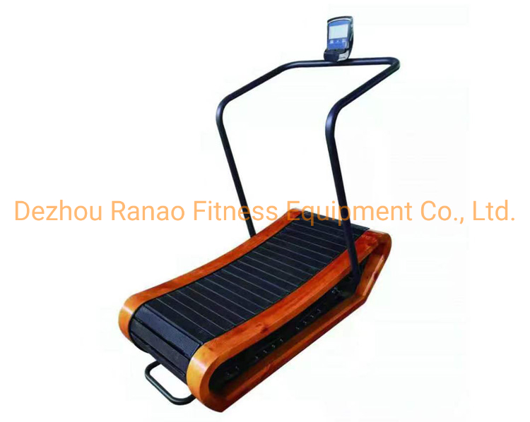 Factory Direct Wholesale Gym Sports Equipment Wooden Unpowered/Manual Curved Treadmill