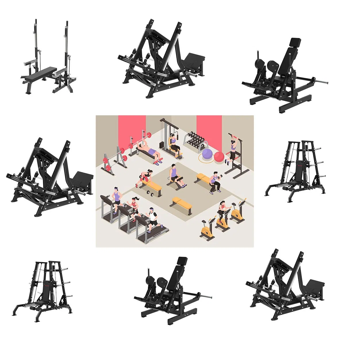 Commercial Use for Gym Strength Trainer Tower Chest Press Fitness Equipments for Incline and Flat Press Chest Training