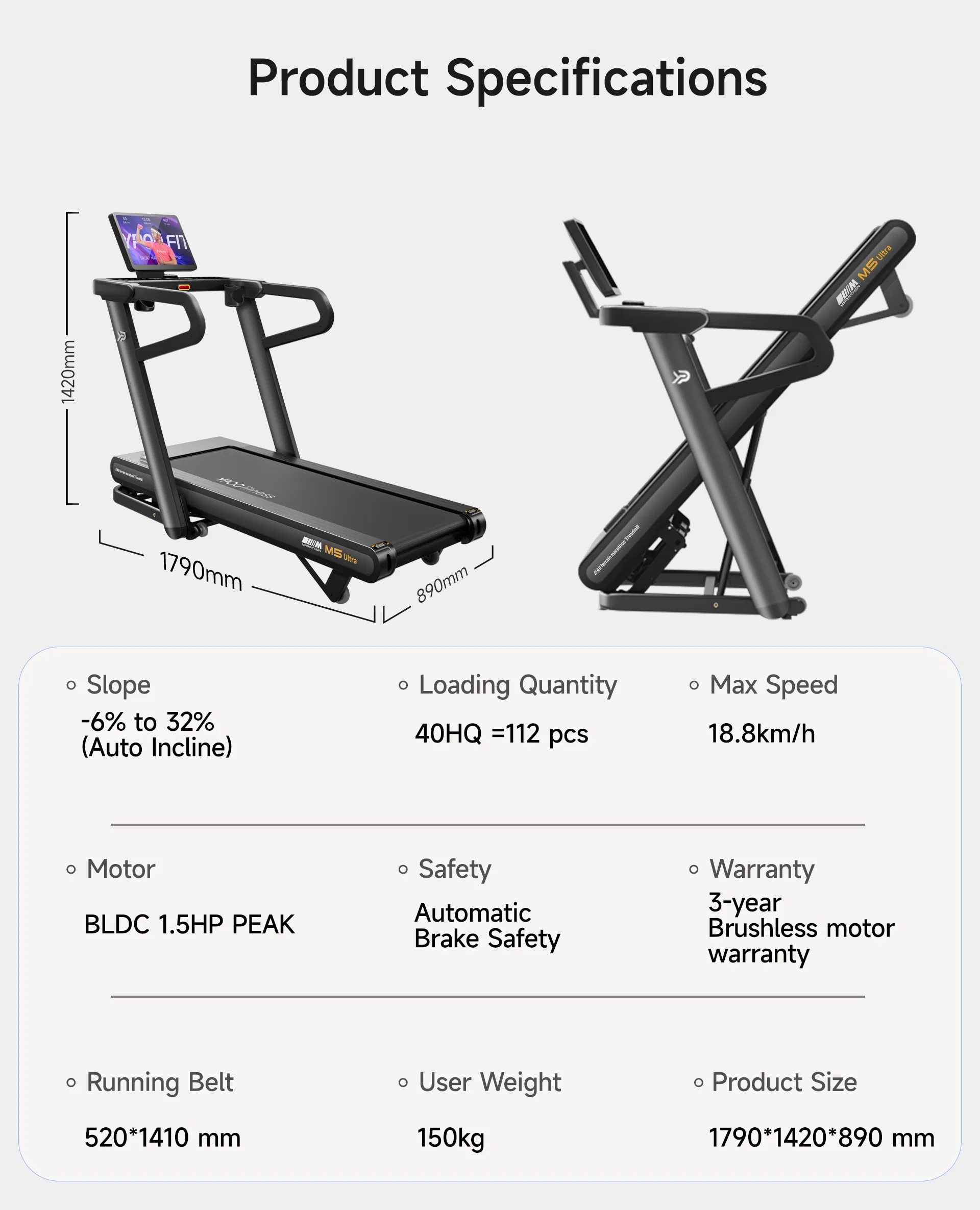 Suspension Treadmill Wide Shock Absorbing Belt Gym Silent Running Machine