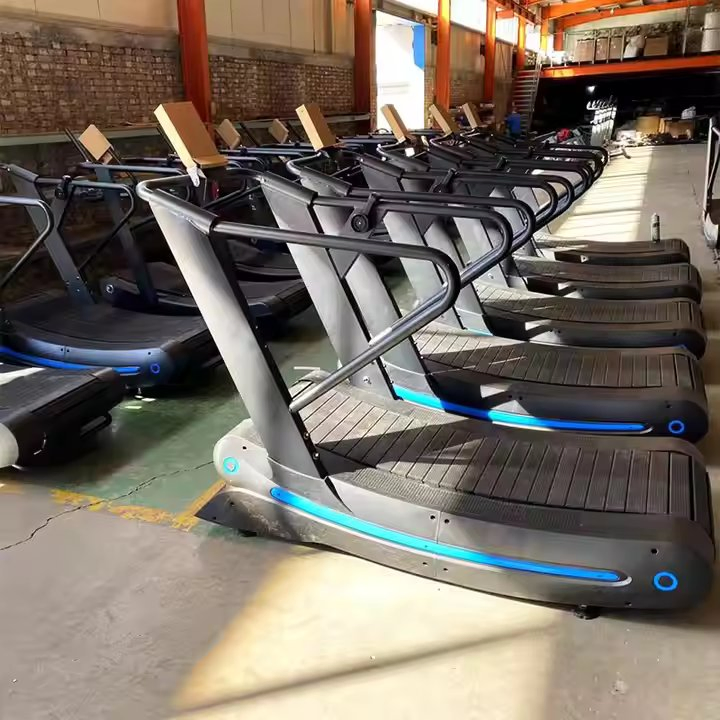 Manual Walking Nylon Belt Self Propelled Curved Treadmill Machine for Bodybuilding