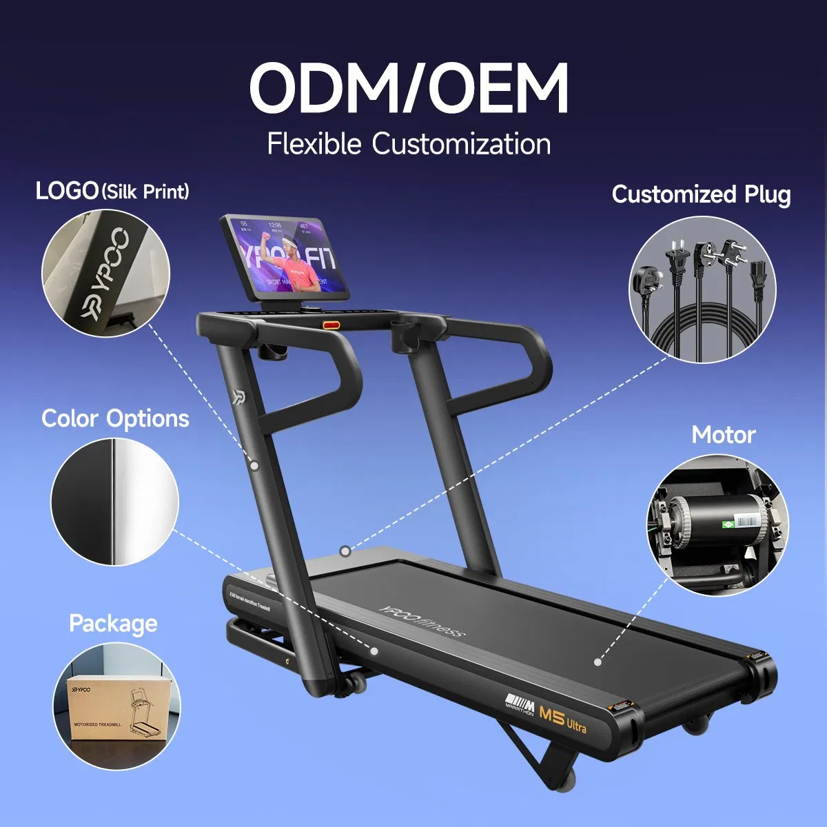 Suspension Treadmill Wide Shock Absorbing Belt Gym Silent Running Machine