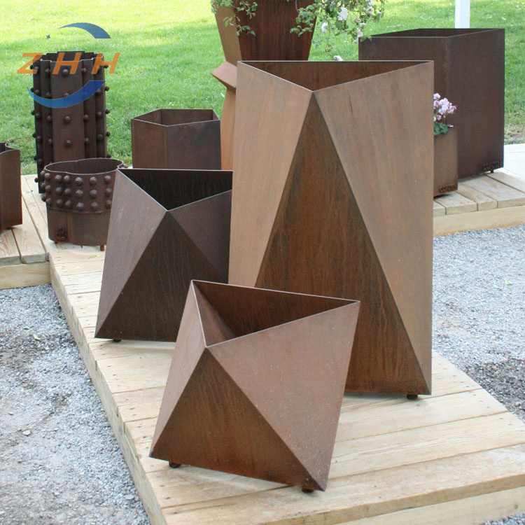 Durable Rusty Color Outdoor Corten Steel Planter