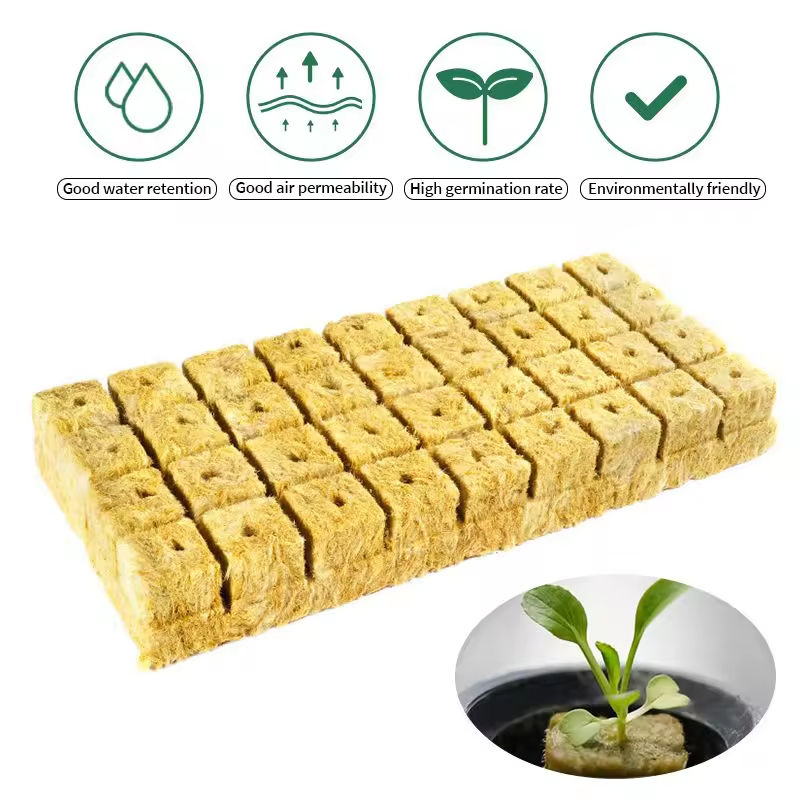 Modern Design Greenhouse Hydroponic Vegetable Planting Rock Wool Cubes Heat Insulation Materials for Soilless Cultivation