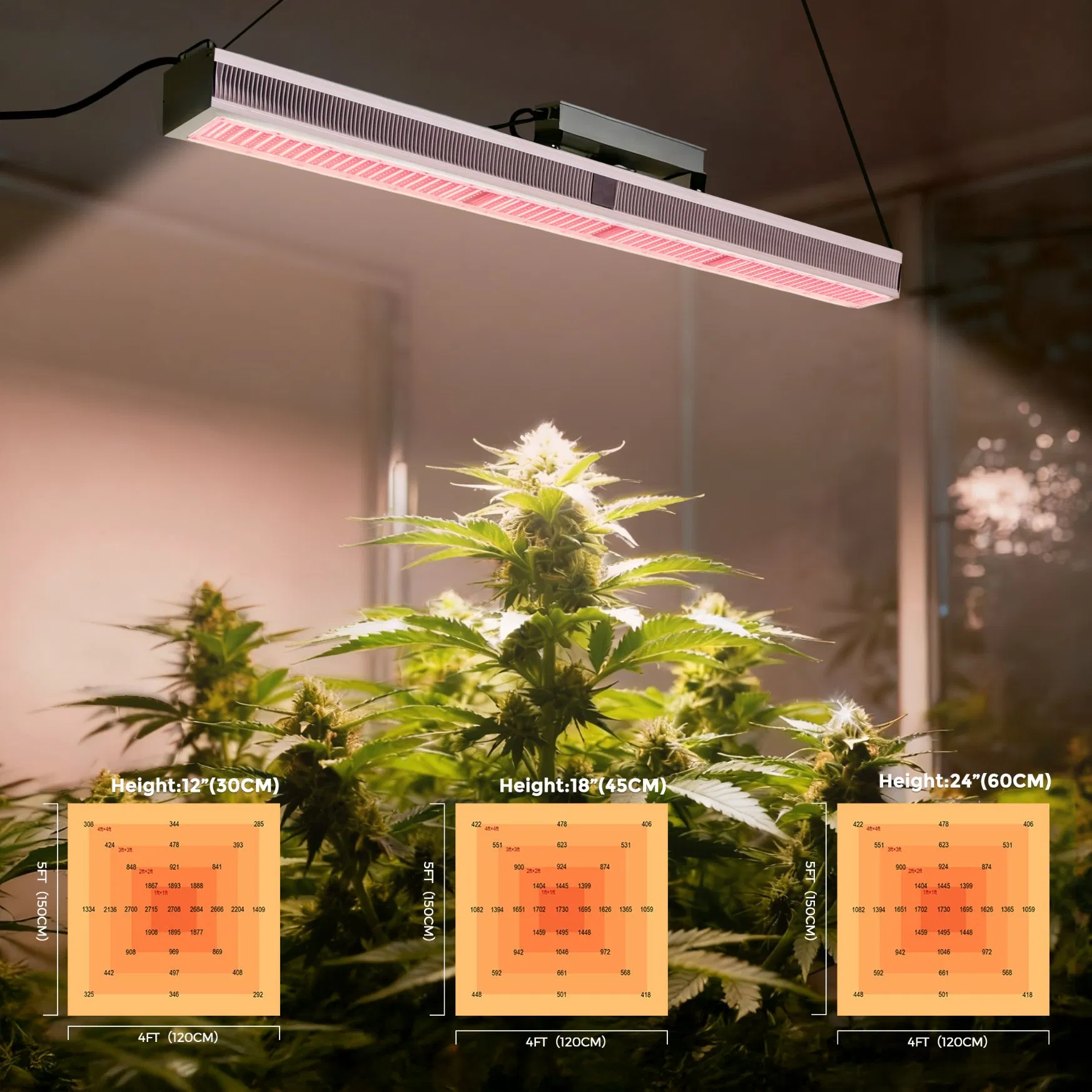 Long Narrow LED Grow Light Bar for Strawberry Cultivation Commercial Under Canopy Full Spectrum Grow Light