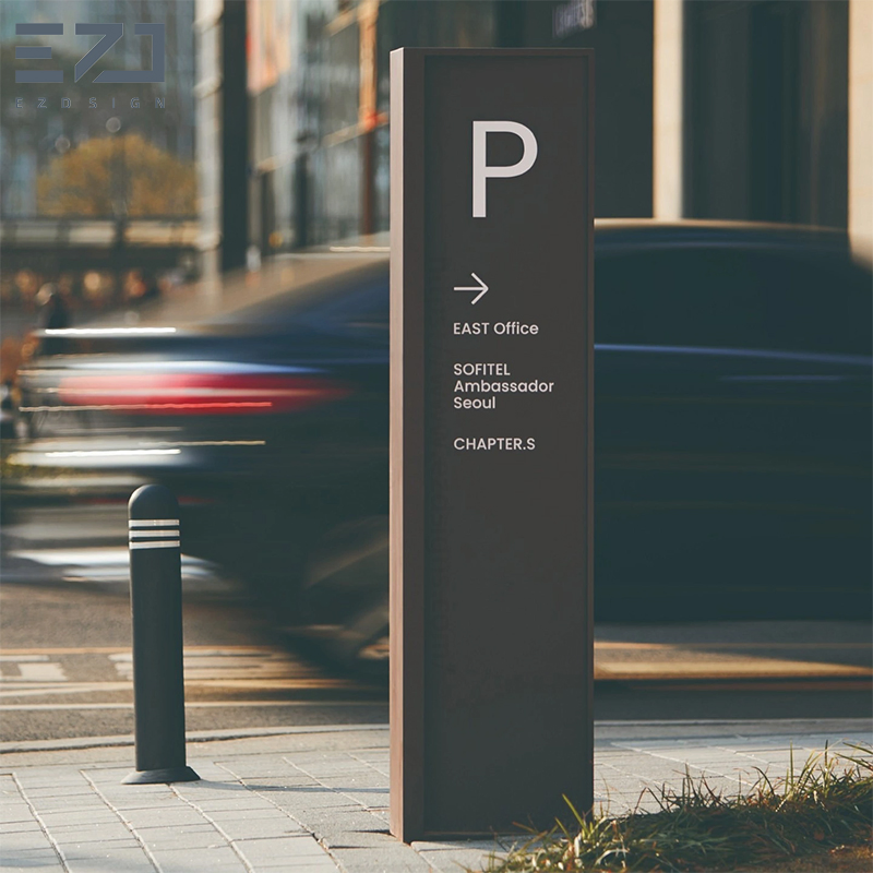 Indoor/Outdoor Guest Way Finding Signage System Graphic Design for Construction Project