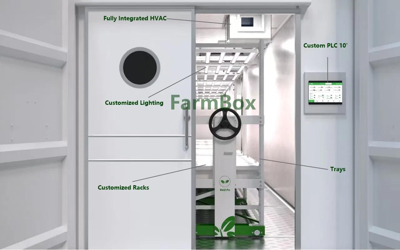 Automated Hydroponic Container Garden - Low Water Usage Leafy Greens Cultivation