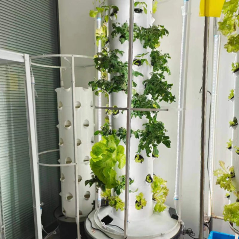 Smart Hydroponic Tower Garden for Greenhouse Home Cultivation