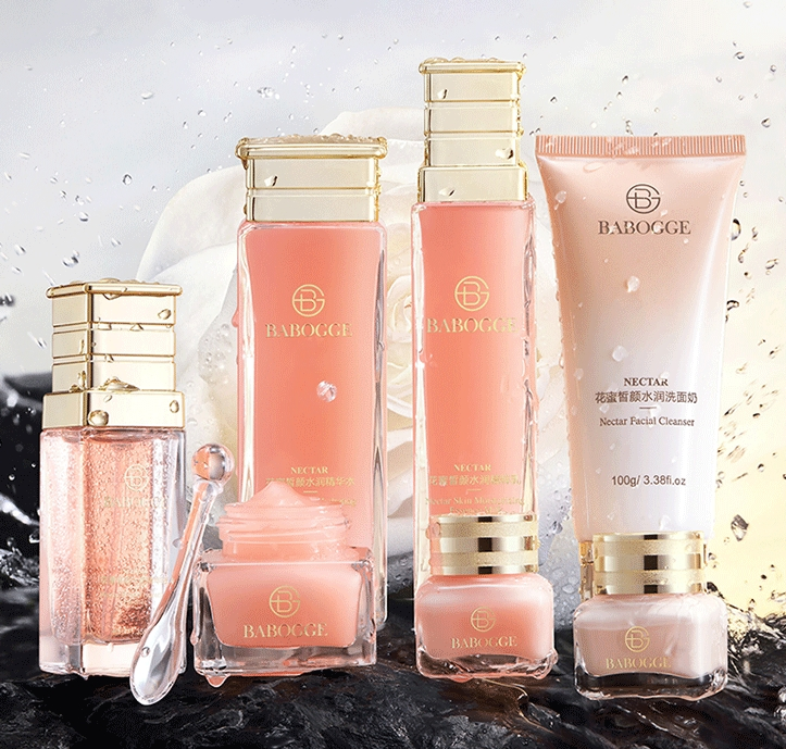 Private Label Natural Plant Extracts Hydrating Peach Blossom Repair Skin Care Kit Brighten Rose Korean Skin Care Set