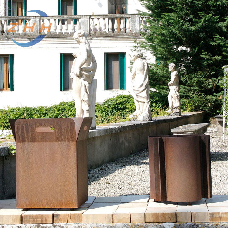 Industrial Style Corten Steel Flower Planter