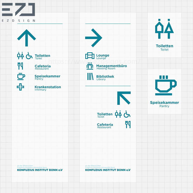 Indoor/Outdoor Guest Way Finding Signage System Graphic Design for Construction Project