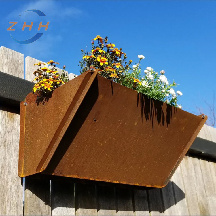 Warm and Comfortable Corten Steel Planter with Adjustable Drainage Holes