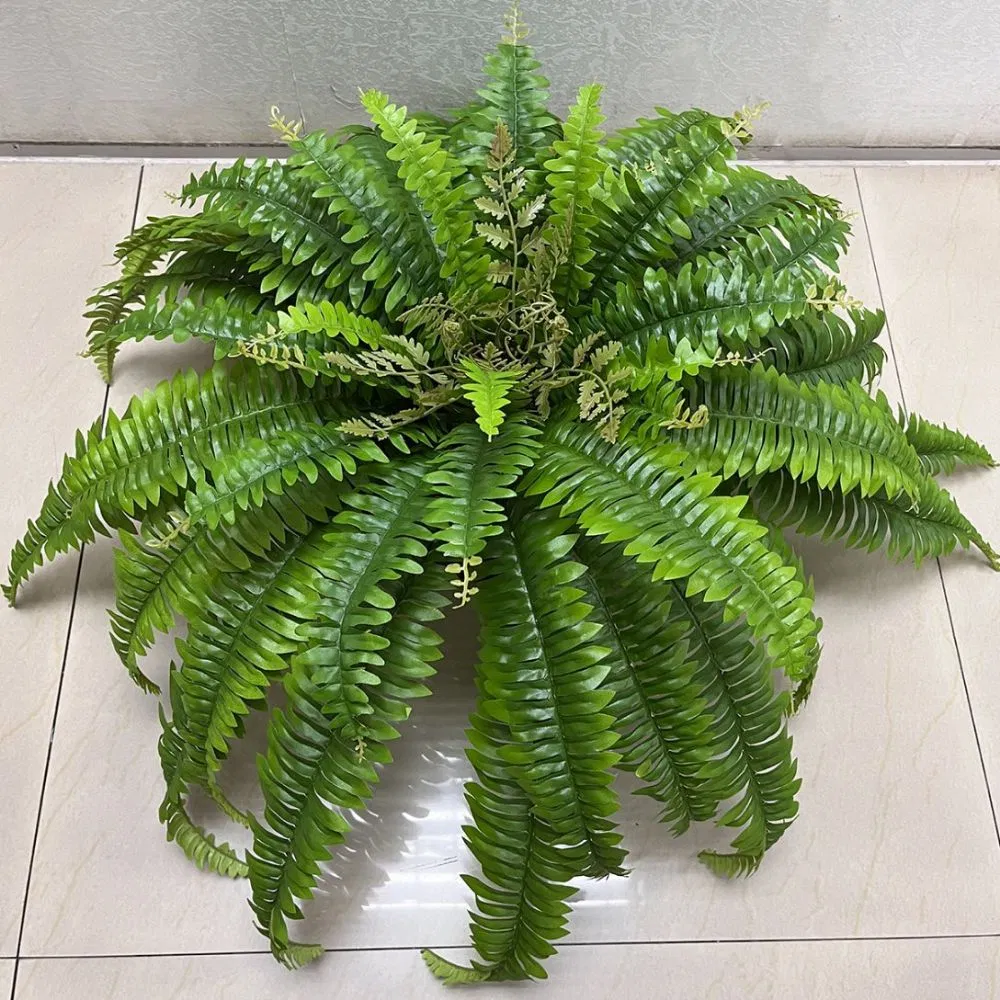 Hot Sale Artificial Boston Fern Wholesale Faux Greenery Plant Bonsai Outdoor Decoration
