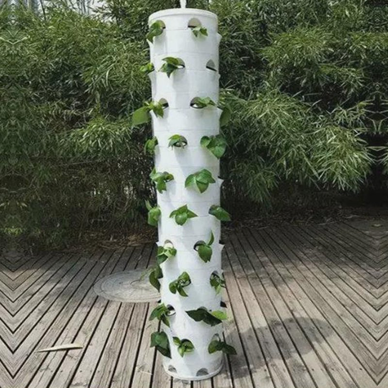 Vertical Hydroponic Tower Garden with LED for Greenhouse Use