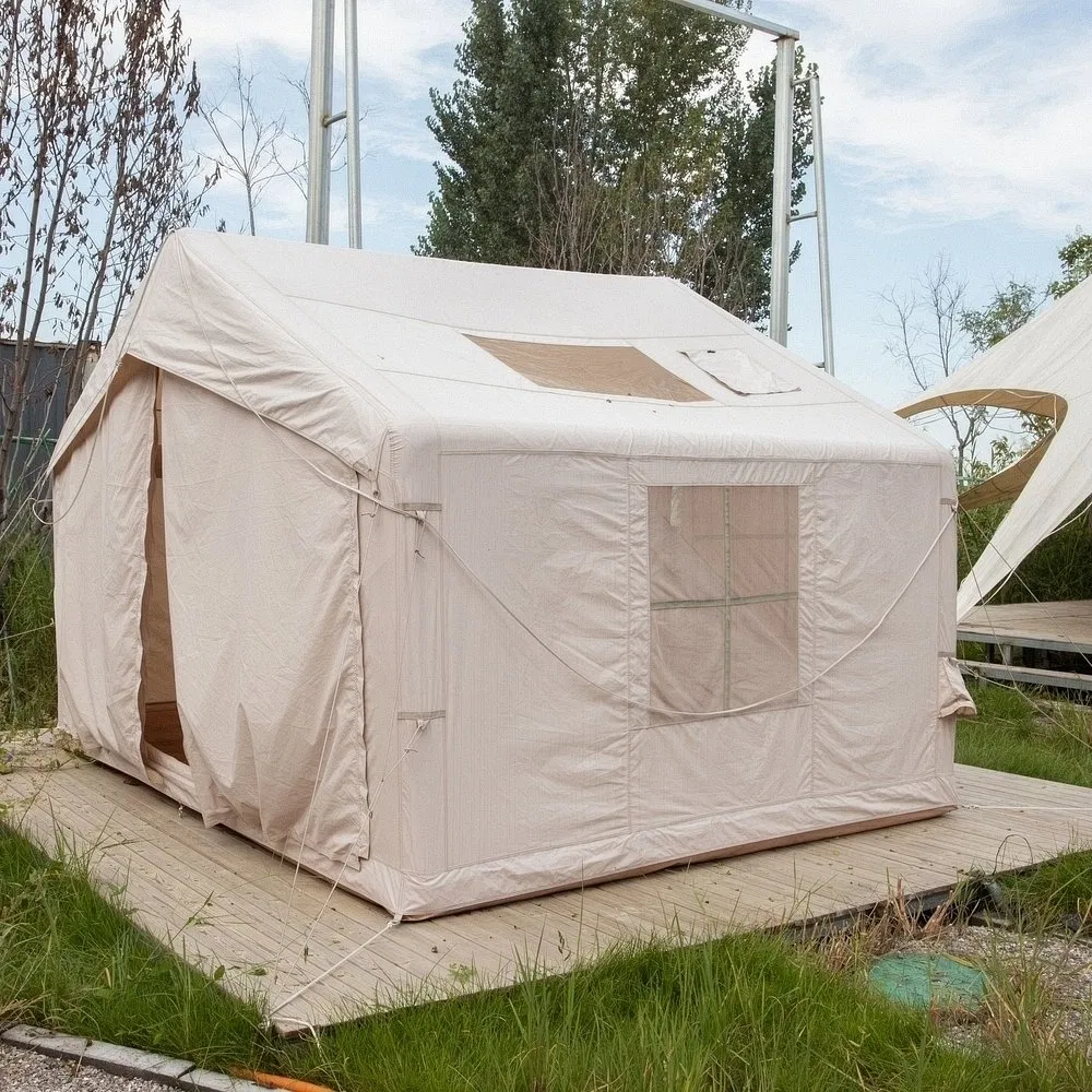 Family Air Beam Inflatable Tent with Windows for Urban Rooftop Camping