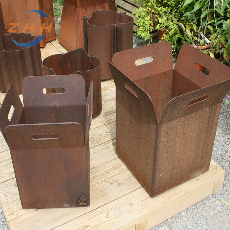 Industrial Style Corten Steel Flower Planter