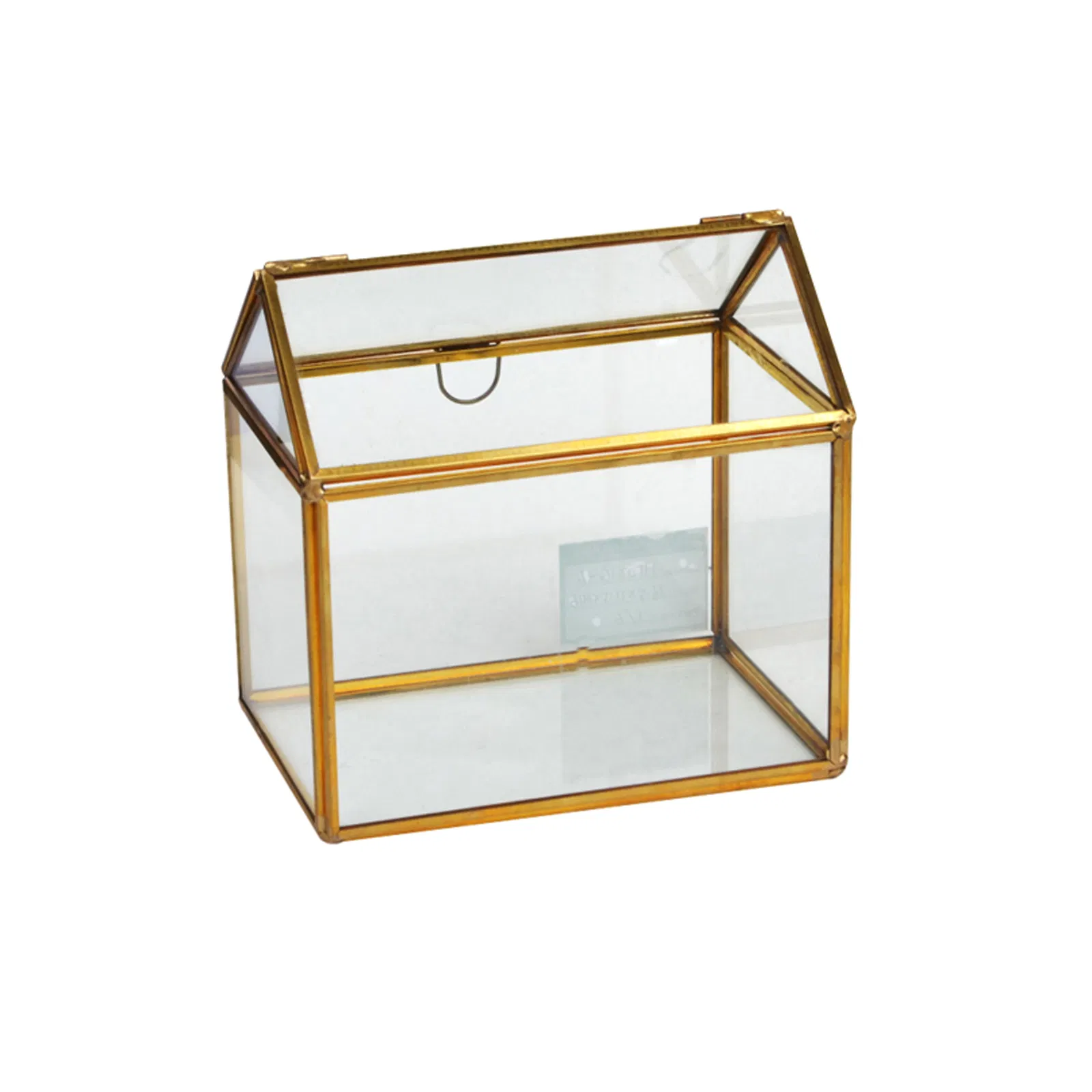 Handmade Geometric Glass Terrarium Flower House with Metal Frame