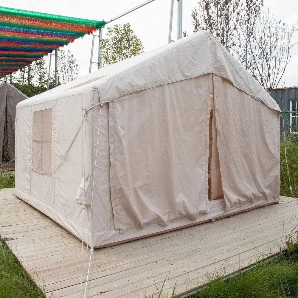 Family Air Beam Inflatable Tent with Windows for Urban Rooftop Camping