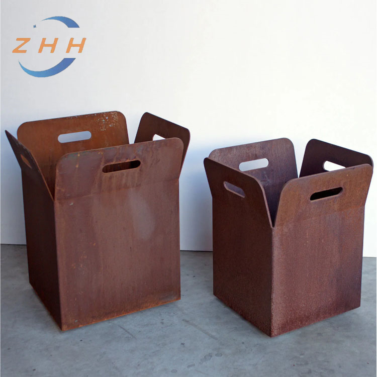 Industrial Style Corten Steel Flower Planter